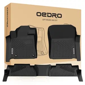 YITAMOTOR Floor Mats Fit for 2014-2021 Toyota Tundra Double/Crew Max Cab, TPE All Weather Tundra Floor Liners Custom Fit 1st & 2nd Row Car Mats, Black Truck Accessories Automotive Car Accessories Auto Parts