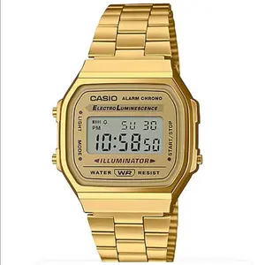 Casio A168WG-9 Men's Vintage Gold Metal Band Illuminator Chronograph Alarm Watch