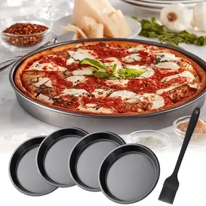 Pizza Pans Set Non-Stick Perforated Round Baking Trays for Crispy Pizza Biscuits and Pastries Uncharged Bakeware for Home Kitchen Oven Use Perfect for Family Gatherings and Holidays