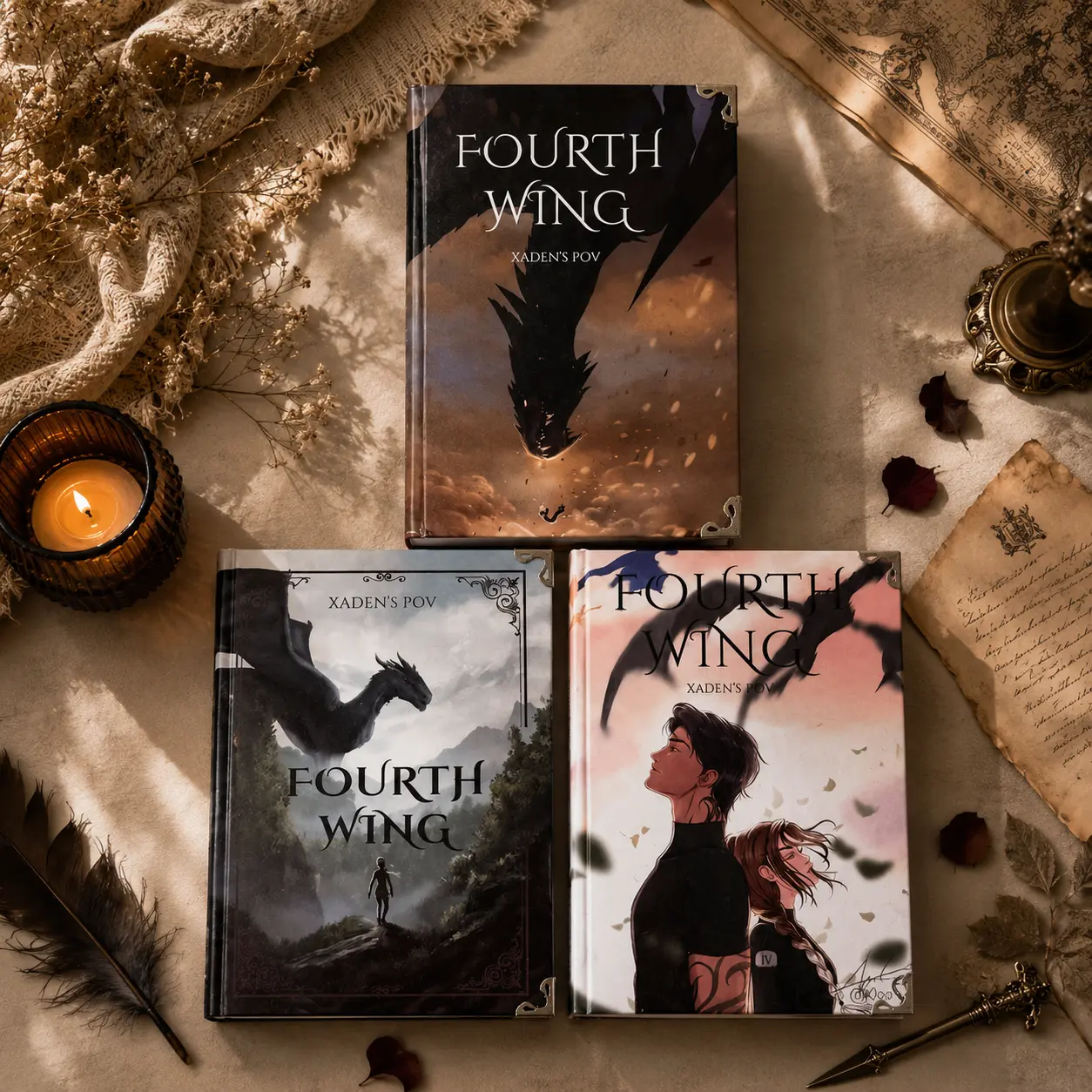 Fourth Wing – Xaden's POV Special Edition Hardcover, Dragon Fantasy Romance Book, Alternate POV Companion