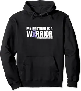 My Brother is a Warrior Crohn's Disease Awareness Pullover Hoodie - Jenniferlau Shop 28B0C3CC3M3G