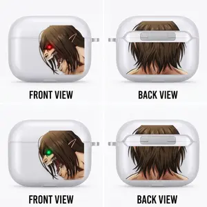 Attack Titan Anime AirPods Case with Keychain, Frosted PC Protective Cover for AirPods Pro, Manga Earbuds Case Gift for Him Her