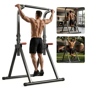 SAYGOGO Foldable Pull Up Bar Power Tower - 6-Level Height Adjustable Multi-Function Dip Station, 440LBS Heavy Duty Space-Saving Core Workout Folding Core Trainer for Home Gyms, Living Rooms, Core Workout Pull-Up Bars