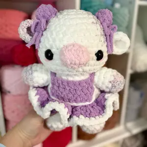 Pretty in Purple Cow Handmade Crochet Plushie