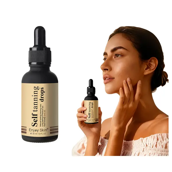 Self Tanning Drops (1 oz) - Face & Body Sunless Tanner Serum, Natural Bronze Glow, Hydrating Lightweight Self Tan Solution