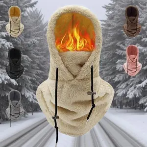 ​Unisex Windproof Headwear - Cycling Mask Beanie Plush Hood Scarf Adjustable for Winter Outdoor Activities​