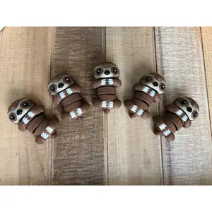 Miniature Flexi Sloth - 5 Pack - 2.25 Inches - Desktop or Fidget Toy - 3D Printed - Mix and Match!