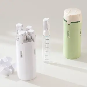 Portable 4-in-1 Compact Travel Dispenser Bottle for Toiletries Cosmetic Shampoo Lotion Storage Leakproof Easy Press Smooth Flow Plastic Container