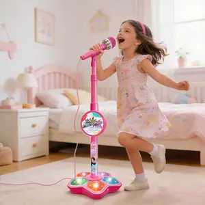 Portable dazzling lights up microphone toy for kids music enlightenment, confidence booster, gift for K-pop music festivals, creative holiday gift, perfect for birthdays, Christmas,Easter PortableKaraoke music toy  Kpop Karaoke with LED