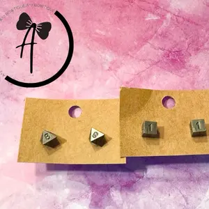 Dice stud earrings - D6 and D8 designs