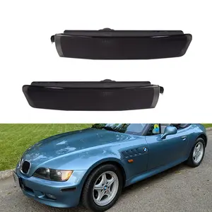 Smoked Lens Front Bumper Side Marker Lamps For 1996 1997 1998 1999 2000 2001 2002 BMW Z3 M Coupe Roadster,Replace OEM 63148389695, 63148389696