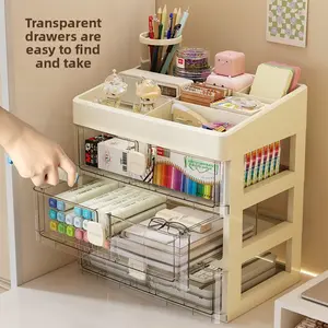 Langkes Multilayer Desktop Organizer Drawer Storage Box for Office Supplies Cosmetics Stationery Documents and Paper Tray with Multiple Drawers Desktop File Organizer