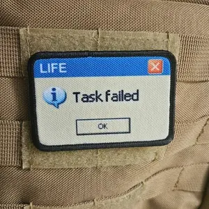 Failing at life computer error  2"x3" removable morale patch with hook and loop backing