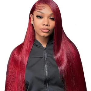 [Live Only]Tuneful 180% Density 99j Burgundy Color Straight Wigs Human Hair 99j Burgundy 13x6 HD Transparent Lace Front Wigs Human Hair Pre Plucked Wigs 13x6 99j Burgundy Wigs Hair for Women