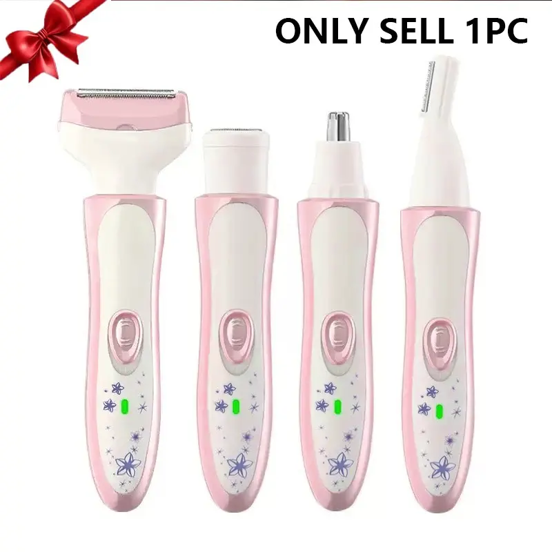4-In-1 Multi-Function Electric Shaver for Women, Cordless Body Shaver, Portable Beauty Razor, Full Body Hair Removal, USB Charging, Perfect Gift