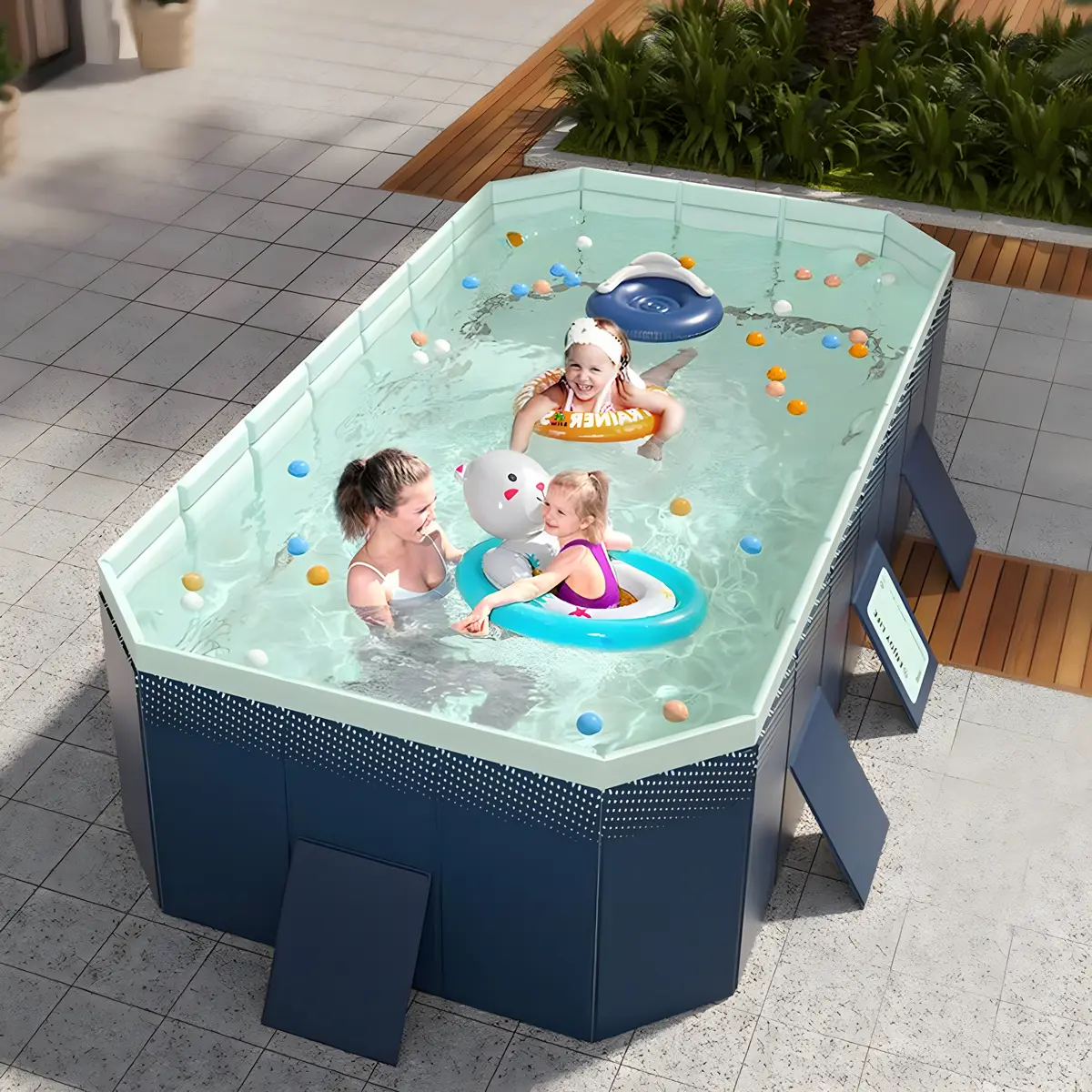 Above Ground Swimming Pool, Outdoor Home Swimming Pool, Corrosion-Resistant/Puncture Resistant, Suitable for Courtyards/terraces/Gardens