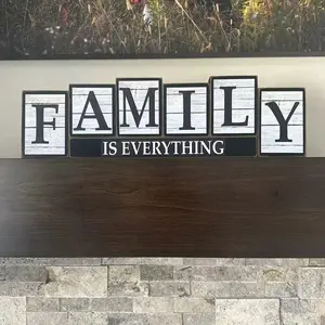 Wooden Family Sign Home Decor, Wall Decoration, Desktop Ornament, Fireplace Mantel Decor, Rustic Farmhouse Plaque