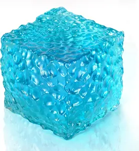 Ice Cube Squishy – Textured Stress Relief Cube, Soft Sensory Fidget for Anxiety Relief & Focus, Portable Red Ice Cube Squeeze for Adults, Office & Desk Calming (Blue)