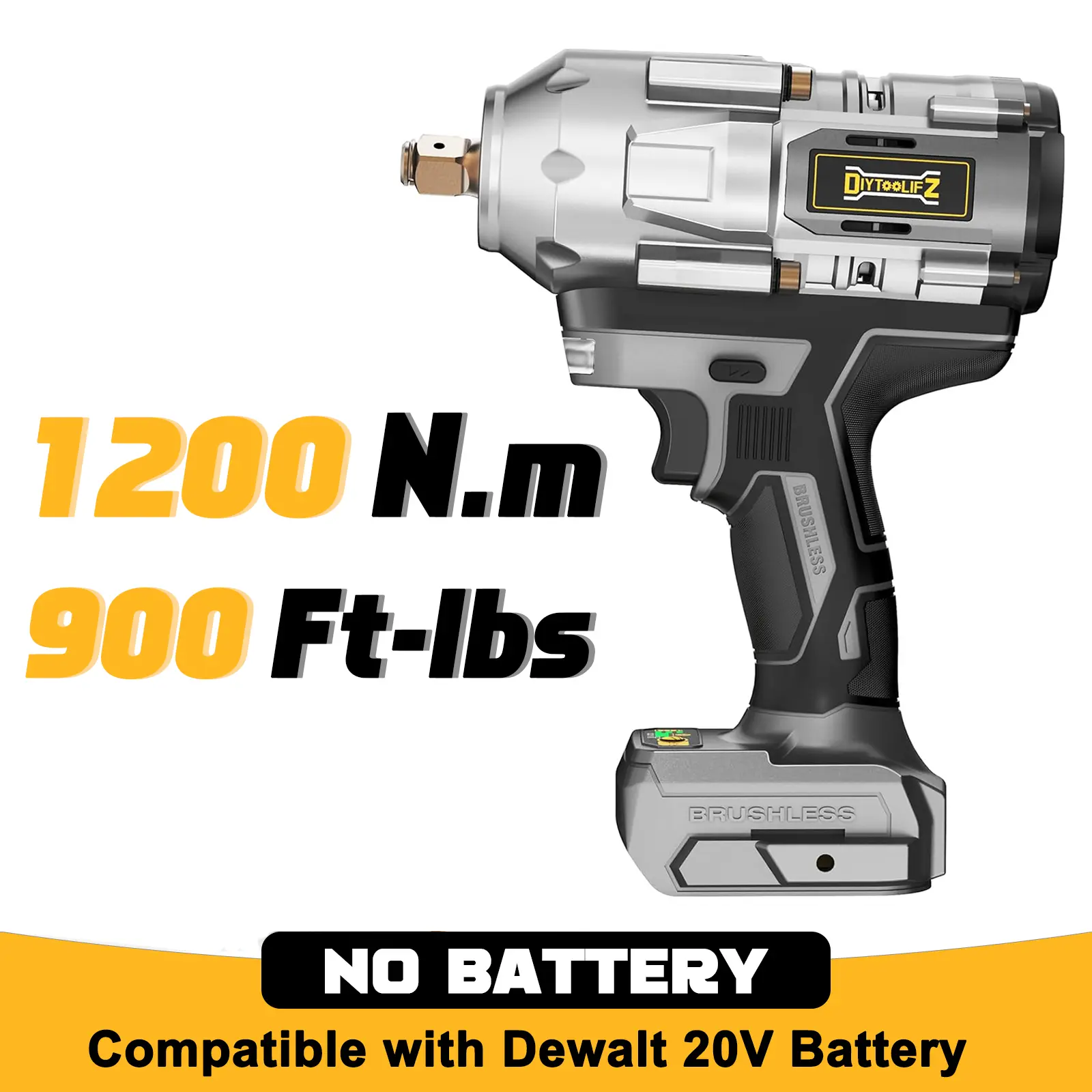 Grey【No battery】for Dewalt