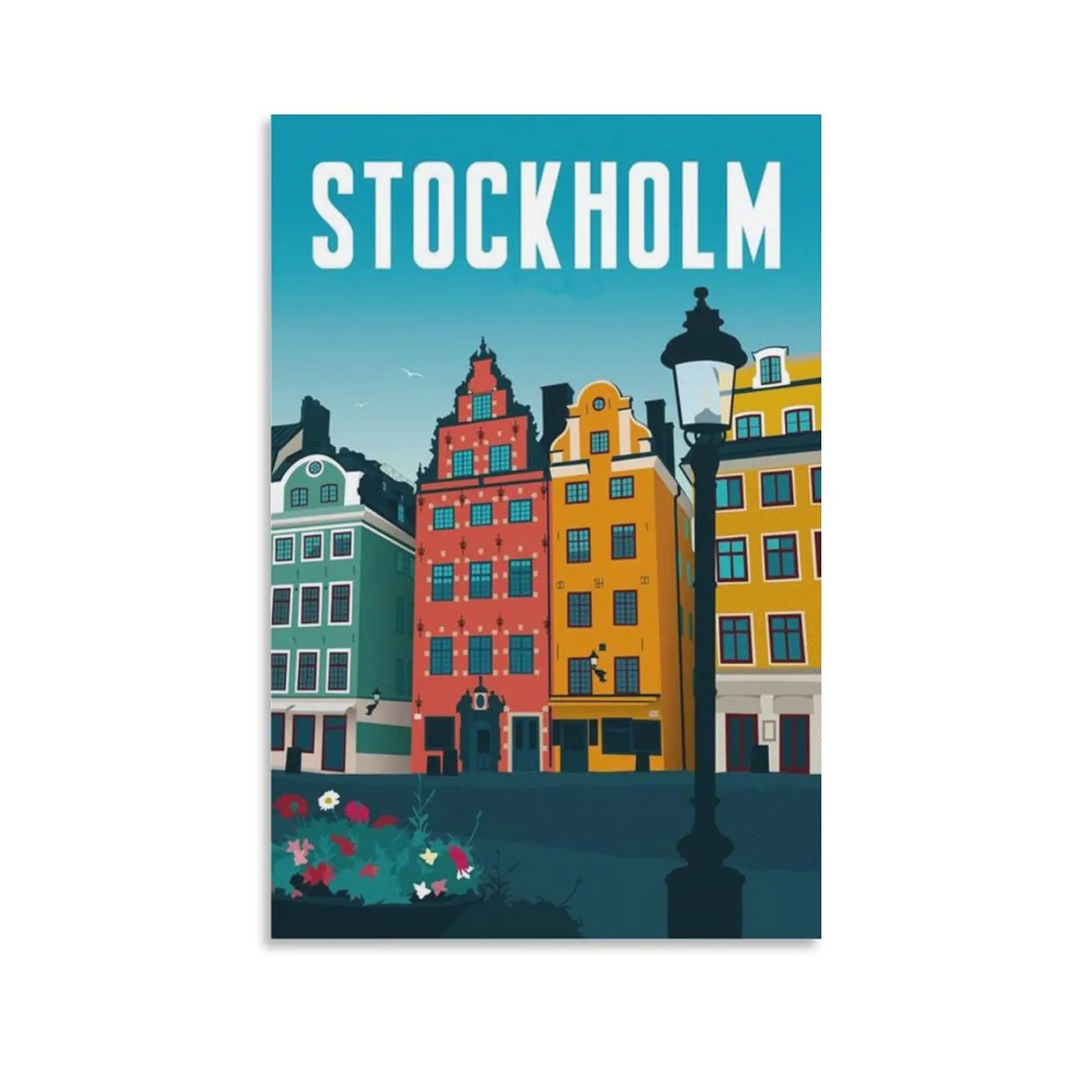 Stockholm Travel Poster Sweden Scandinavia Print Vintage Poster Print Painting Canvas Wall Art Home Decor Posters