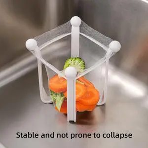 1pc Kitchen Sink Strainer & Drain Rack - Durable Plastic, Open Storage Design for Easy Cleanup