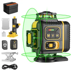 GZG Laser Level, 4x360 Self Leveling 16 Lines Green Beam 4D Cross Professional Line Laser Tool, Pulse Mode for Construction Tiling Picture Hanging