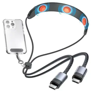 100W USB-C Massager Cable – Charge Fast & Relieve Neck Tension Instantly! 3 Vibration Modes, 4.7ft Durable Braid | iPhone 15/16 & Android Compatible usb charging cable