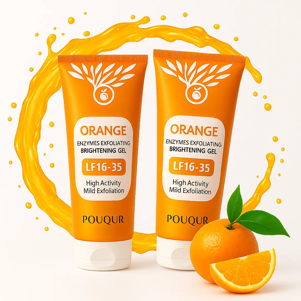 Orange Exfoliating Gel, Vitamin C Face & Body Scrub, Deep Cleansing Peeling Gel, Brightening Facial Exfoliator, Dead Skin Remover, Natural Skincare