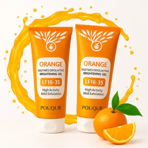 Orange Exfoliating Gel, Vitamin C Face & Body Scrub, Deep Cleansing Peeling Gel, Brightening Facial Exfoliator, Dead Skin Remover, Natural Skincare