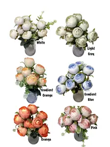 Ranunculus Bush (9F) Silk Flowers