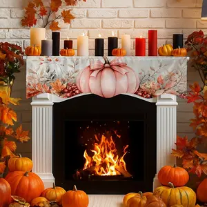 Pumpkin Fireplace Scarf, Holiday Home Decor Prop, Perfect for Harvest Festival, Thanksgiving, Halloween, Christmas