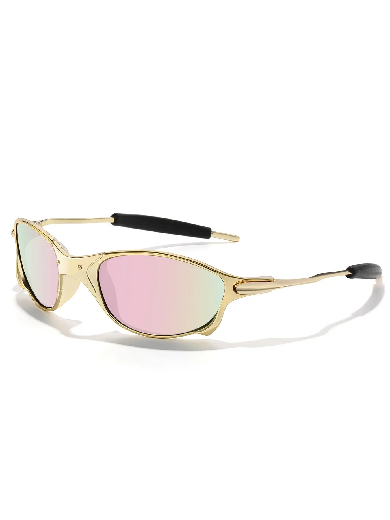 Fashion Sports Sunglasses for Outdoor Activities, 3D Decorative Design, Sports Eyewear, Metal and PC Frame, Comfortable, Durable and Sporty Sunglasses for Sports