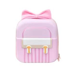 Kindergarten and primary school student backpack with sweet bow, lightweight eggshell double-shoulder bag for boys and girls, new trendy children's backpack