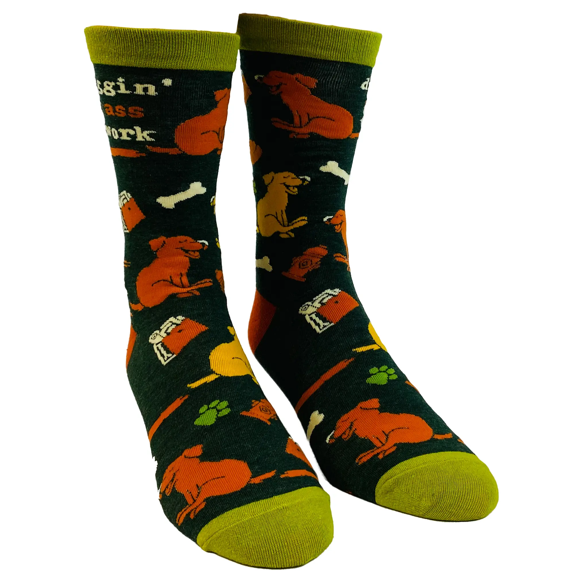 Men's Dragging My Butt to Work Socks Funny Dog Office Lazy Novelty Footwear Funny Graphic Socks Comfortable Fitted Spandex Cotton
