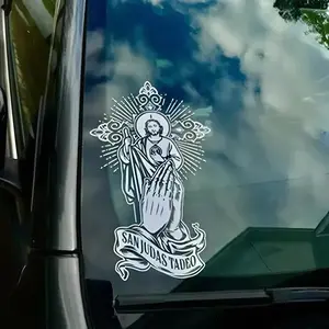 2Pcs San Judas With Praying Hands Decal Sticker For Car