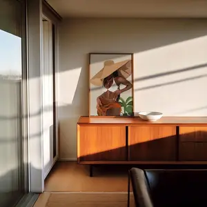 Black Afro Women Body Art Poster – Afrocentric Wall Art Print, Black Owned Cultural Home Decor, Modern Room Decor, Unframed