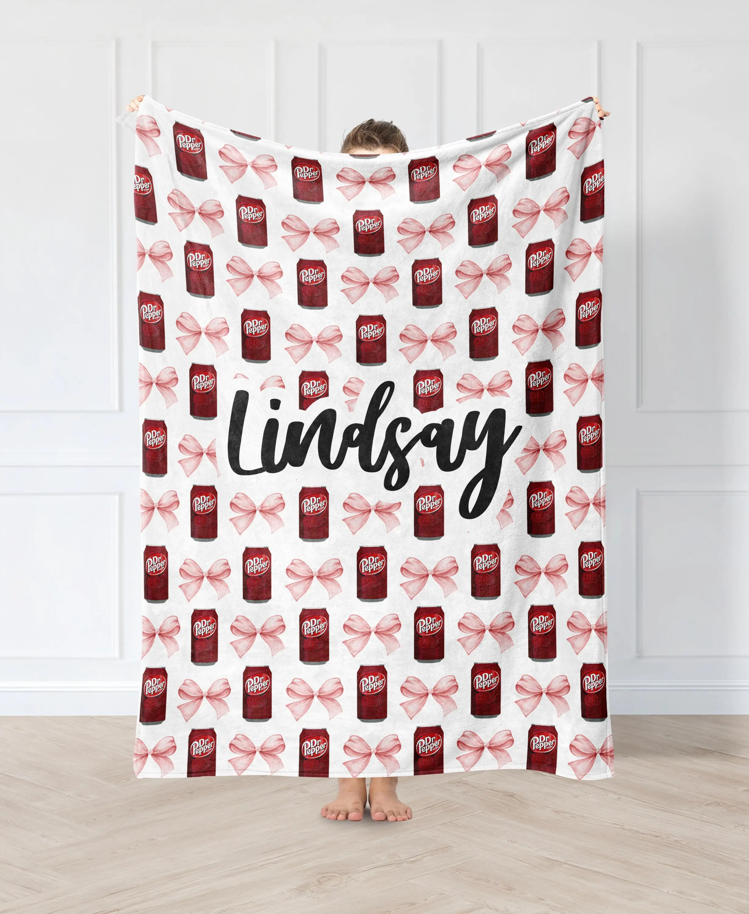 Dr Pepper Fleece Blanket Personalised Name Blanket Throw Gift For Kid Wife Husband Birthday Anniversary