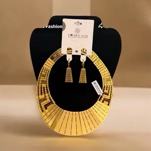 Golden Star 2 Grams Gold Plated Round Neck Sets with Elegant Tassel Design for Women's Fashion