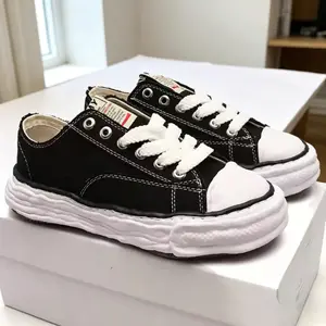 Black Mihara Yasuhiro Style Dissolving Platform Canvas Sneakers, Low-top Chunky Sole Casual Shoes for Men Women, Streetwear  Aesthetic Trainersplatform canvas shoesBreathable canvas upper for all-day comfort and durabilityIdeal for everyday