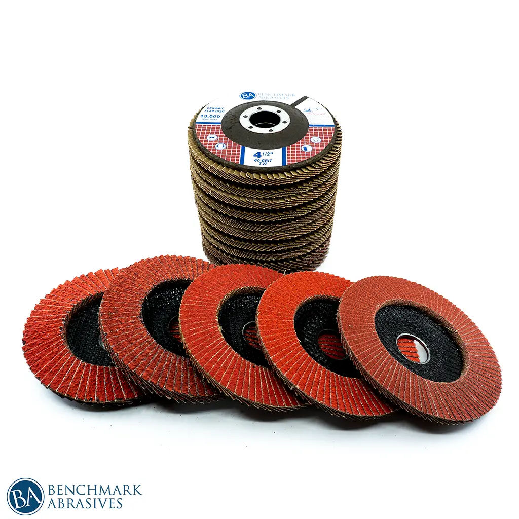 4-1/2" x 7/8" Ceramic Flap Discs - Mixed Grit 10 Pack, Abrasive Grinding Disc for Hand Tools Cutting Applications, Abrasive Discs