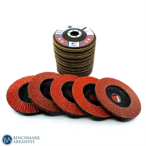 4-1/2" x 7/8" Ceramic Flap Disc - Mixed Grit 10 Pack