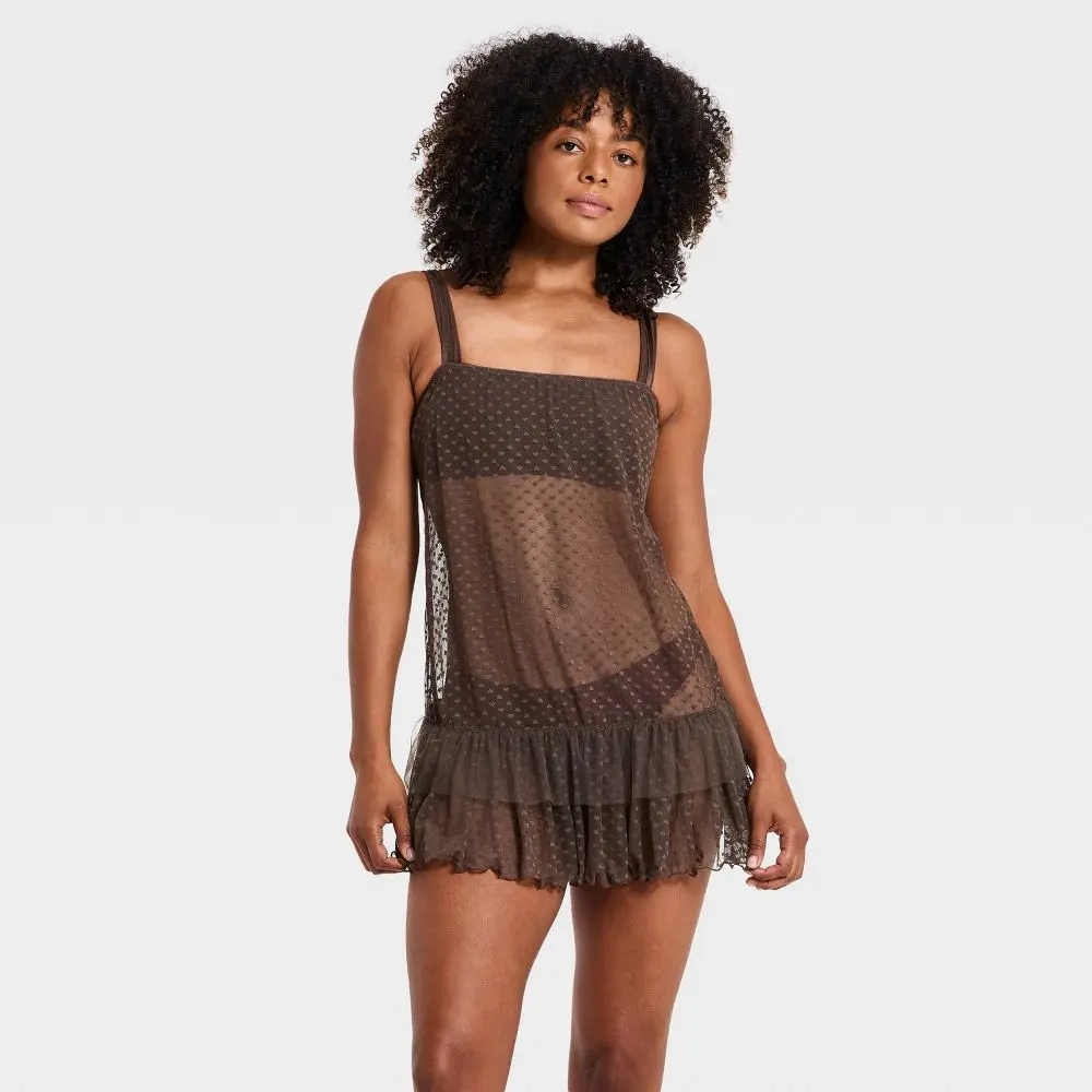 Women's Heart Lace Slip Dress - Wild Fable, Spandex-Knit Nylon Fabric Lingerie Garment
