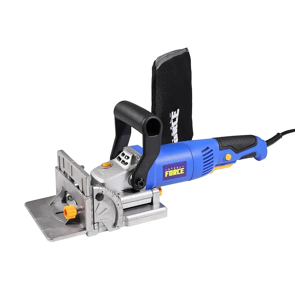 Steel Force Powerful Electric Wood Biscuit Joiner Power Tool - 4 in, 120V/760W for Precise Cutting and Joining, Power Tools, Cut