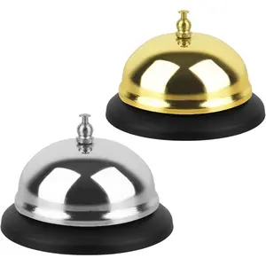 2 Packs Call Bell Loud Clear Desk Bell with Anti-Rust Steel 3.3 Inch Durable Service Bells for Hotels, Classrooms, Restaurants, Reception Areas