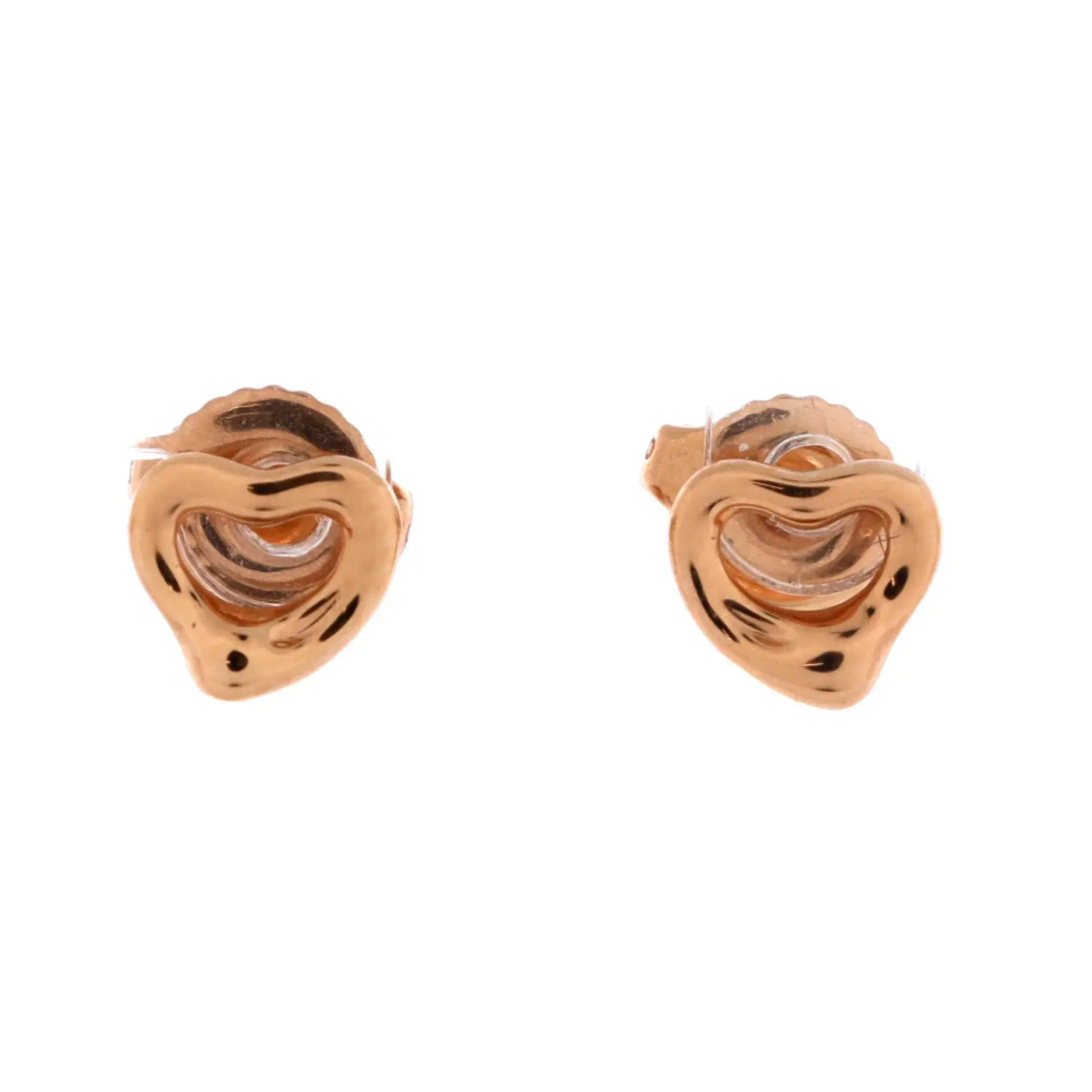 Pre-owned Tiffany & Co. Elsa Peretti Open Heart Earrings 18K Rose Gold 7mm by Rebag