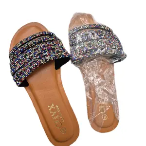 KAYA Tsinelas Women's Sandals & Flip Flops - Comfortable Slipper Footwear for Girls Walking Shoes with Sparkling Beads - Slide, Flipflop, Kitchen