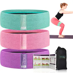 Aura Fabric Resistance Bands Set | 3 Levels of Resistance, Booty Bands for working out | Non-Slip Thick Exercise Band for Legs, Hips & Butt