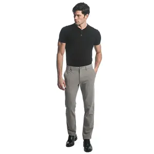 TAUPE/ BEIGE PINSTRIPES STRETCH KNIT PINSTRIPE WOOL LOOK TAILORED PANTS PM-3303-52