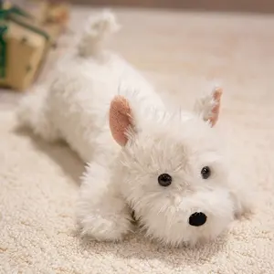 West Highland Dog Plush - Kawaii Stuffed with Fluffy Terrier Puppy, Cuddly Companion for Bedtime, Birthday & Easter Gifts for & Collectors (Westie Breed) 16.93in/43cm)