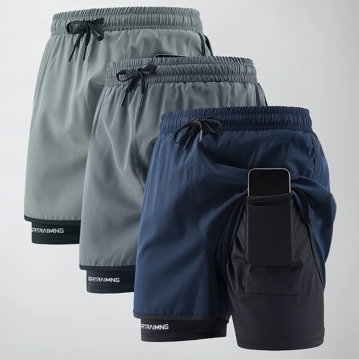 Navy Blue Dark Gray Light Gray